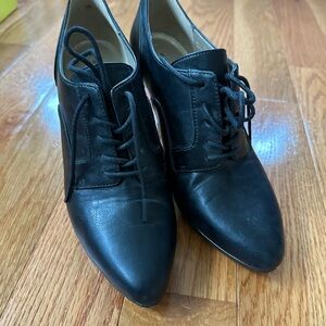 Elegant Black Women's Lace-Up Shoes
